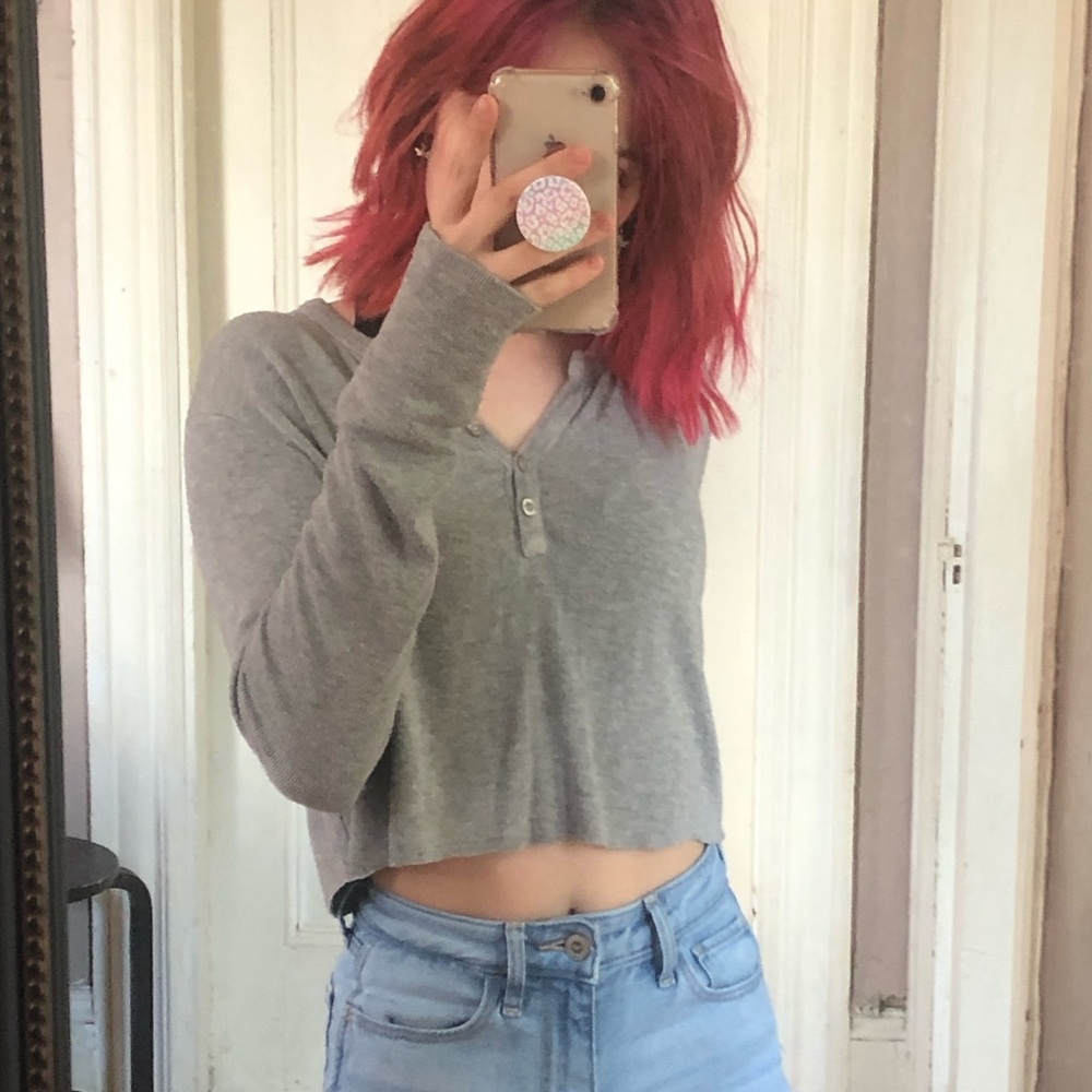 brandy melville long sleeve henley top